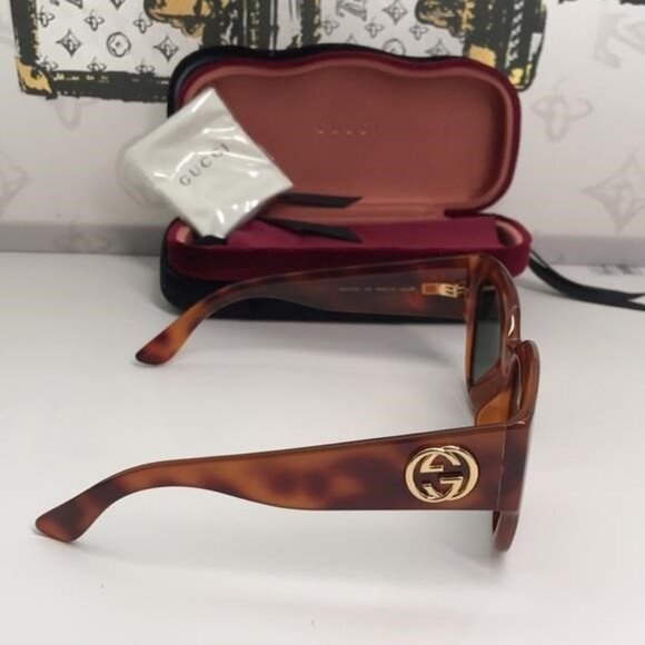 New Authentic Gucci Brown Sunglasses GG0142SA 002 - Picture 7 of 11